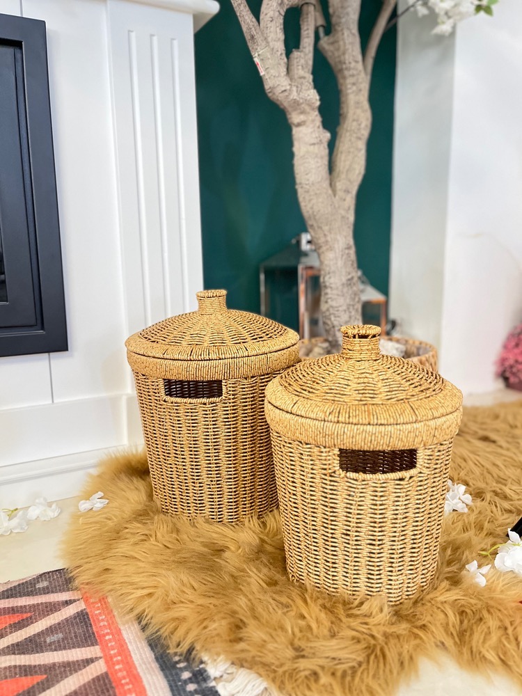 سبد حصیری در دار سایز کوچک(5686)