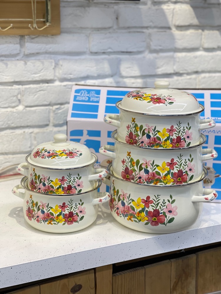 ست ۵تیکه قابلمه لعابی(6018)