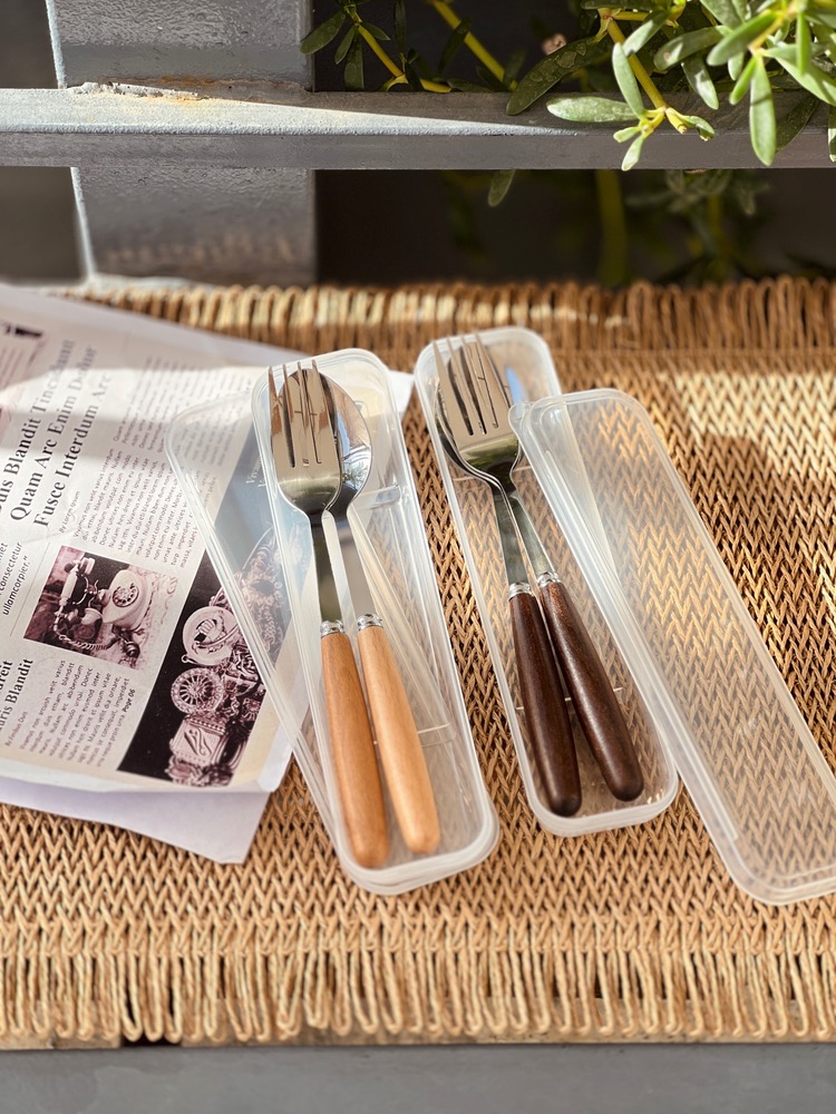 پک قاشق چنگال دسته چوبی (5862)