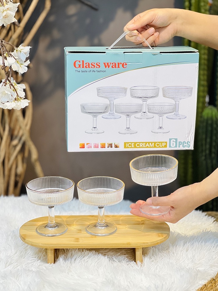 دسر خوری دورطلایی شیار  ۶ عددی (6039)