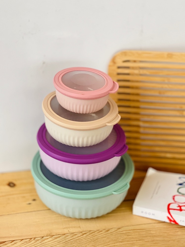 ست ظرف نگهدارنده رنگی پهن(5952)