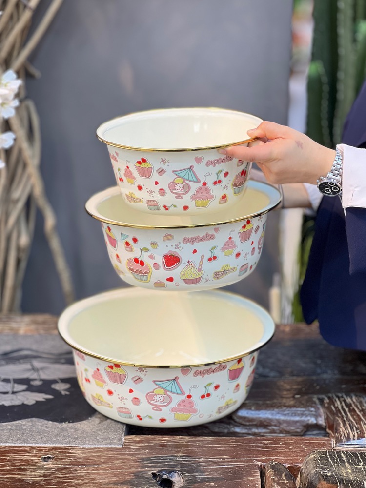 ست ظروف سه تیکه لعابی(6078)