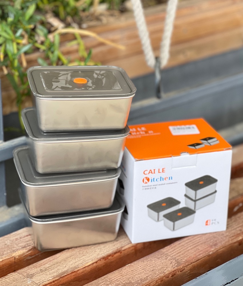 پک ۴ تایی ظروف نگهدارنده استیل(5944)