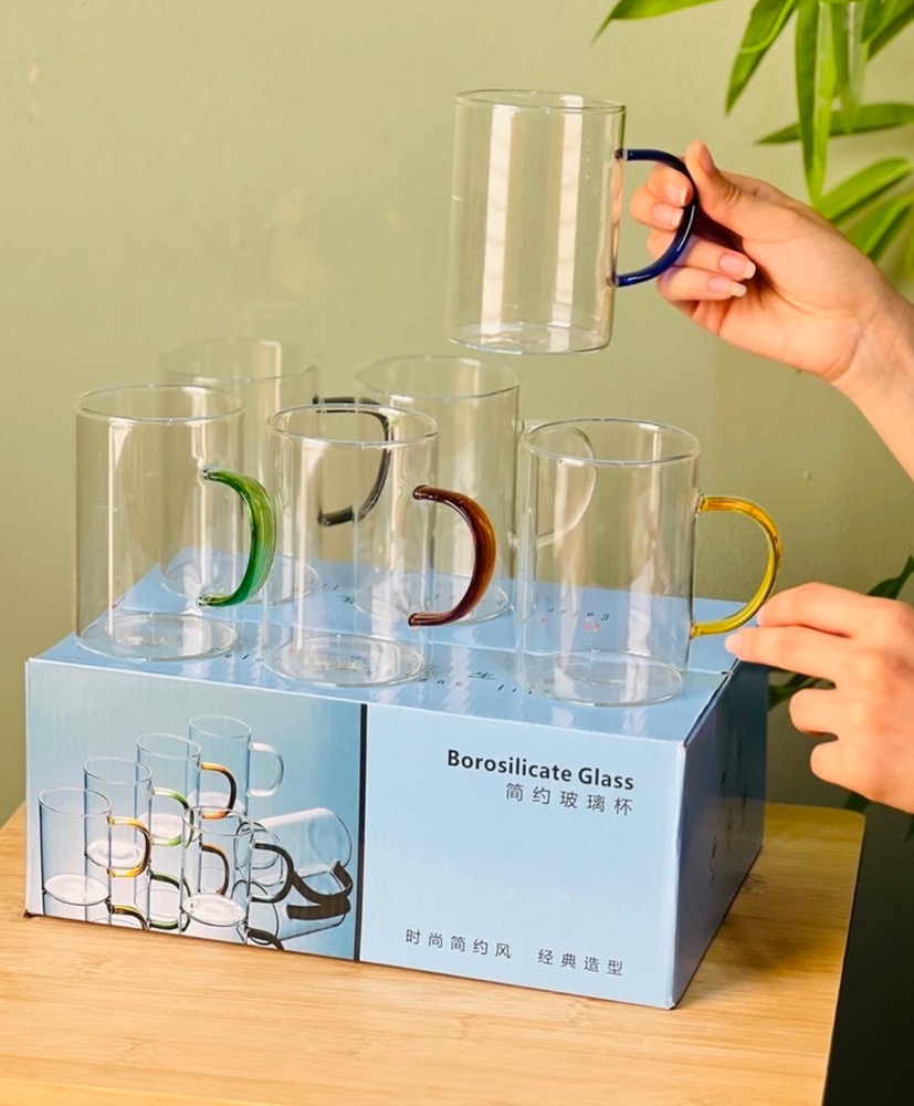 لیوان دسته رنگی بروسیلیکات(6043)