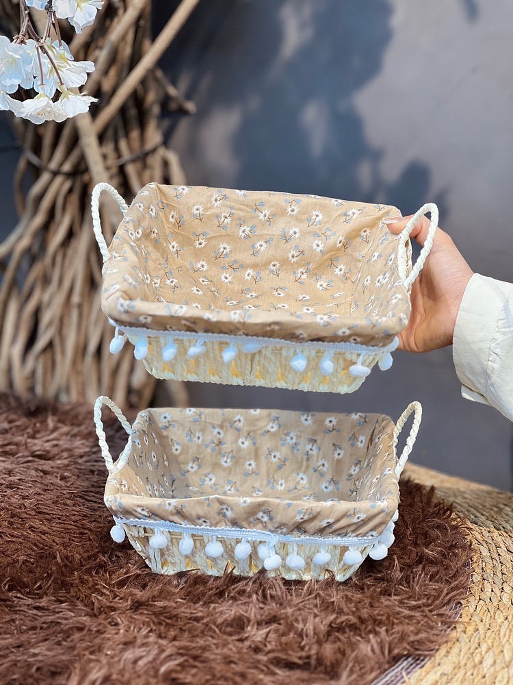 سبد طرح حصیر گلگلی مربع(6028)