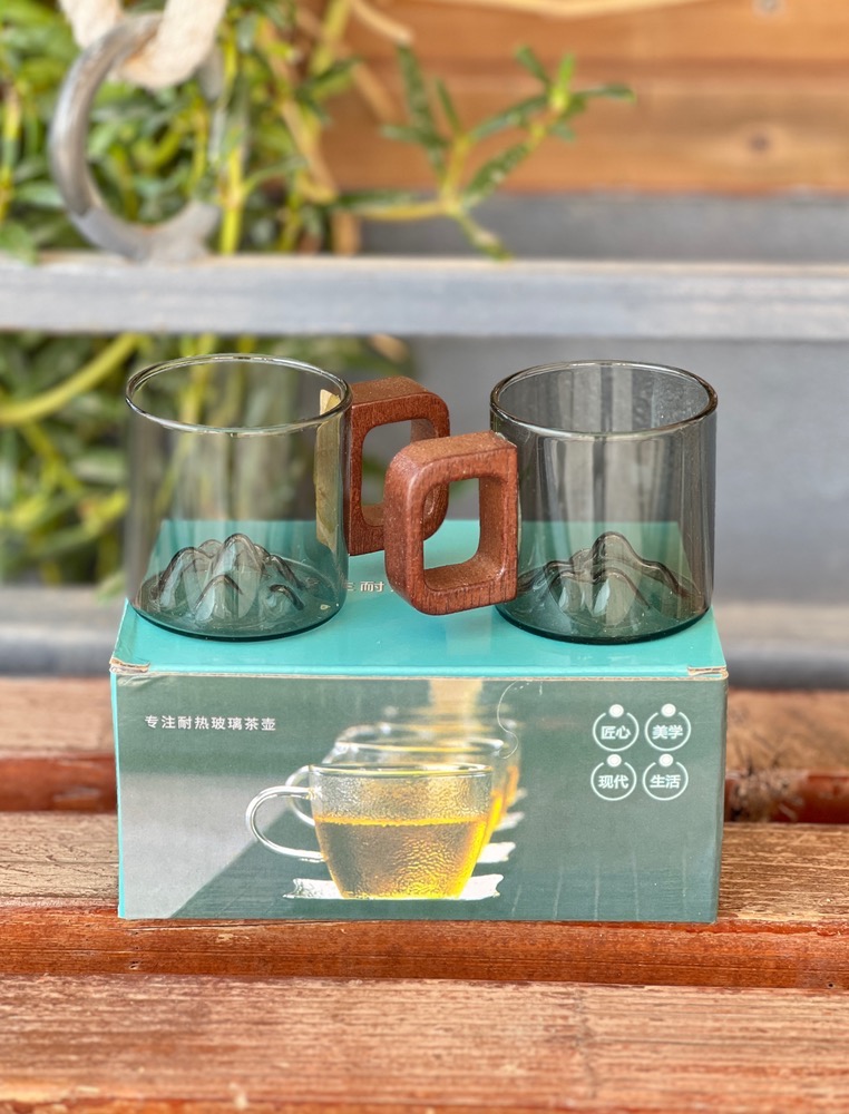 شات قهوه دسته چوبی صخره(5894)