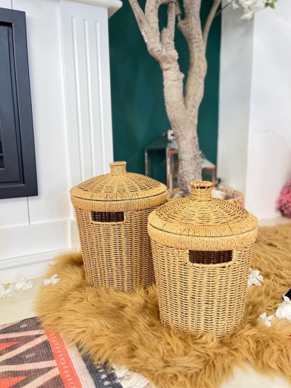سبد حصیری در دار سایز بزرگ(5685)