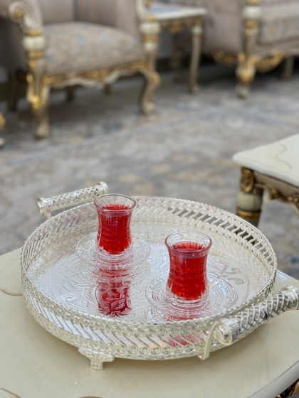 سینی گرد طرح استیل کوچک(5962)