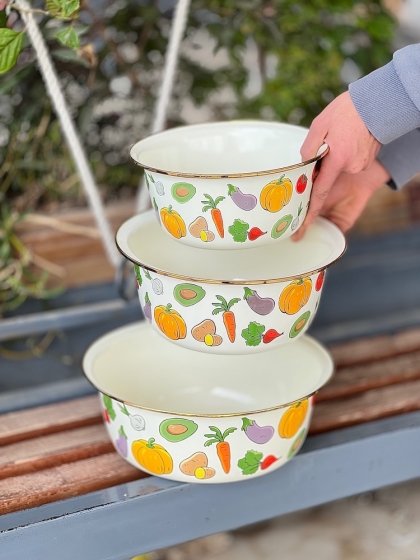 ست ظروف لعابی طرح دار(5998)