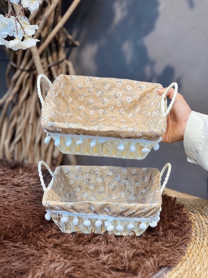 سبد طرح حصیر گلگلی مربع(6028)
