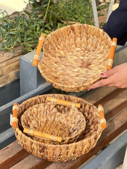 سبد حصیری نارنجی متوسط(5889)